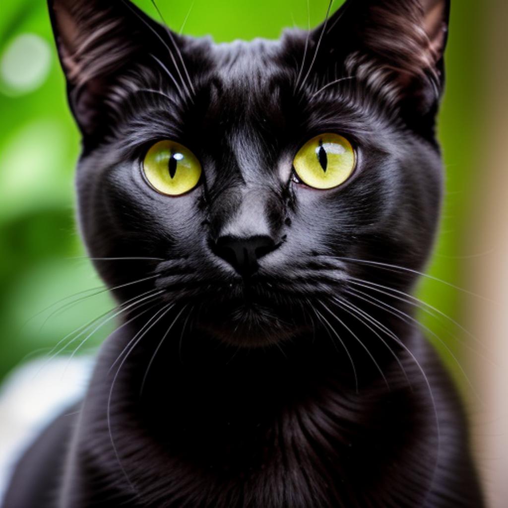 Black cat with green by @ai_generated