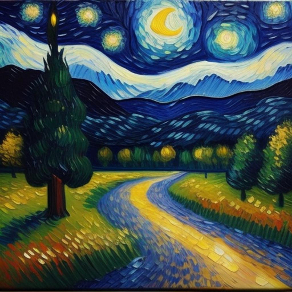 Starry night before a by @ai_generated