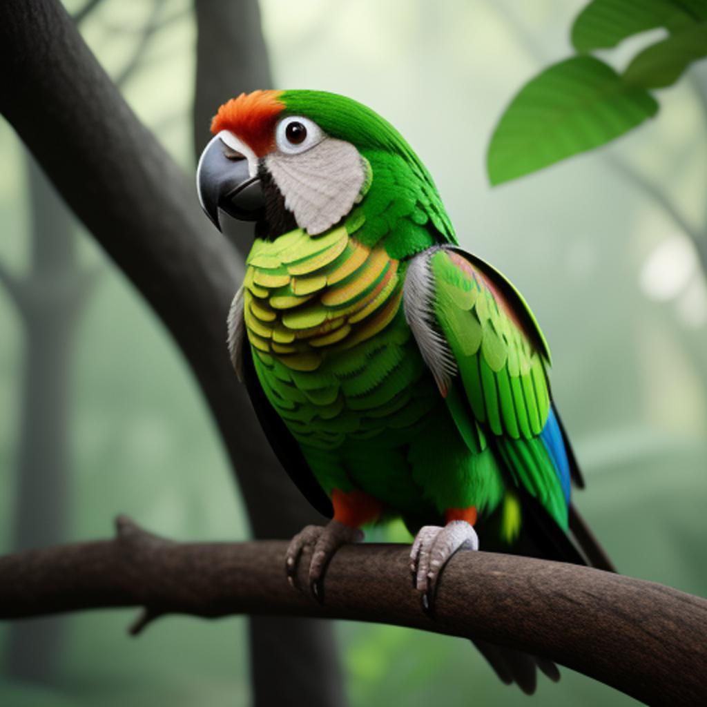 A green cheeked conure by @ai_generated