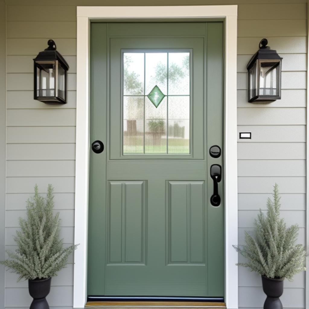 Sage green front door by @ai_generated