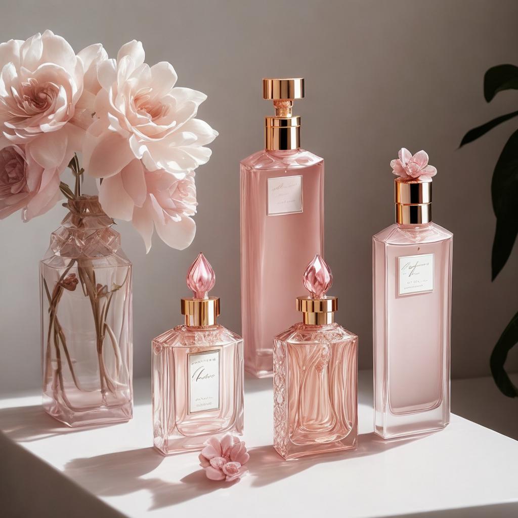 Feminine perfume bottles, elegant by @ai_generated