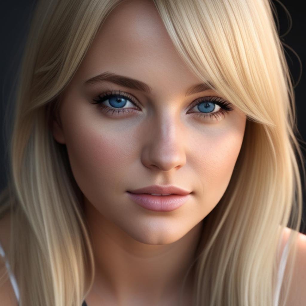 Blonde girl by @icarustype by @ai_generated