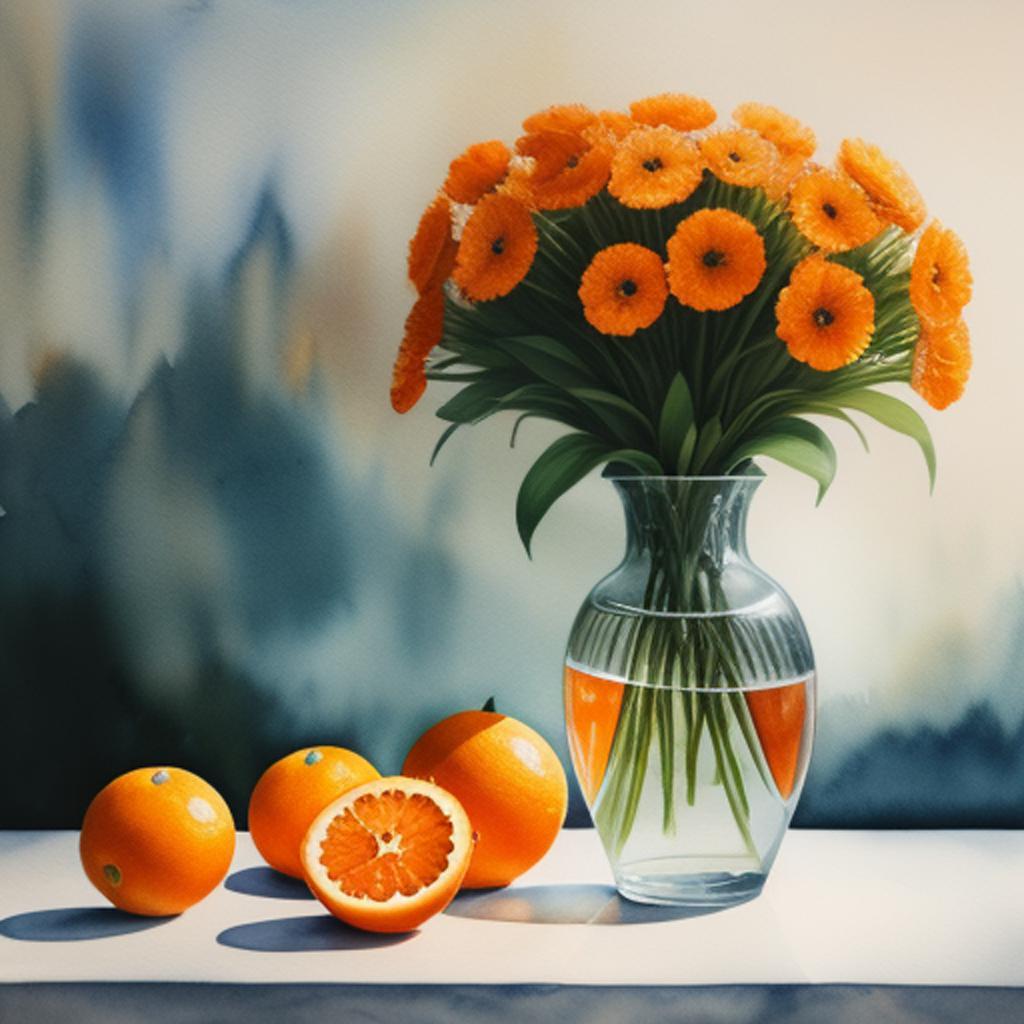 Oranges in a vase by @ai_generated