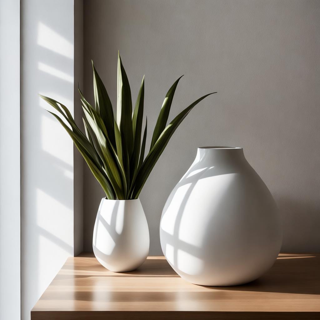 Minimalist vase, sleek lines, by @ai_generated