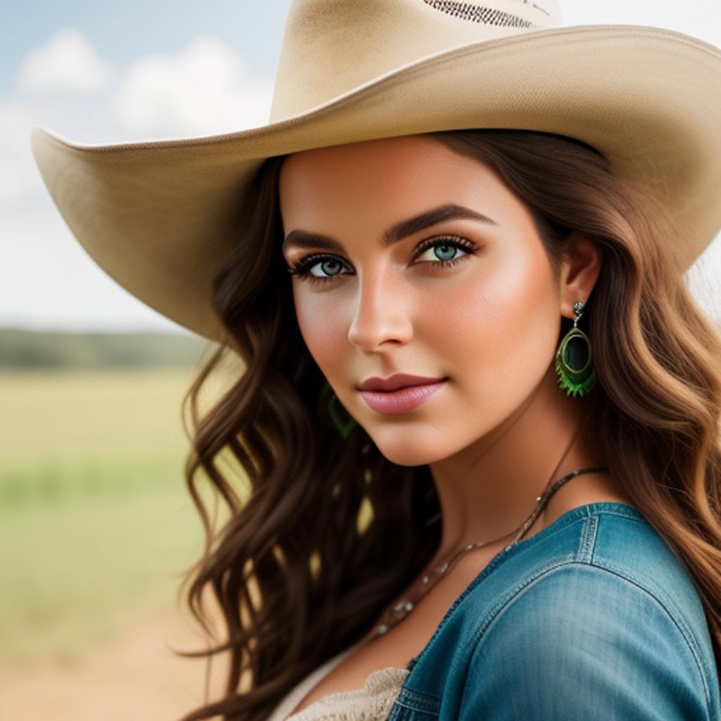 Cowgirl with brown curls by @ai_generated