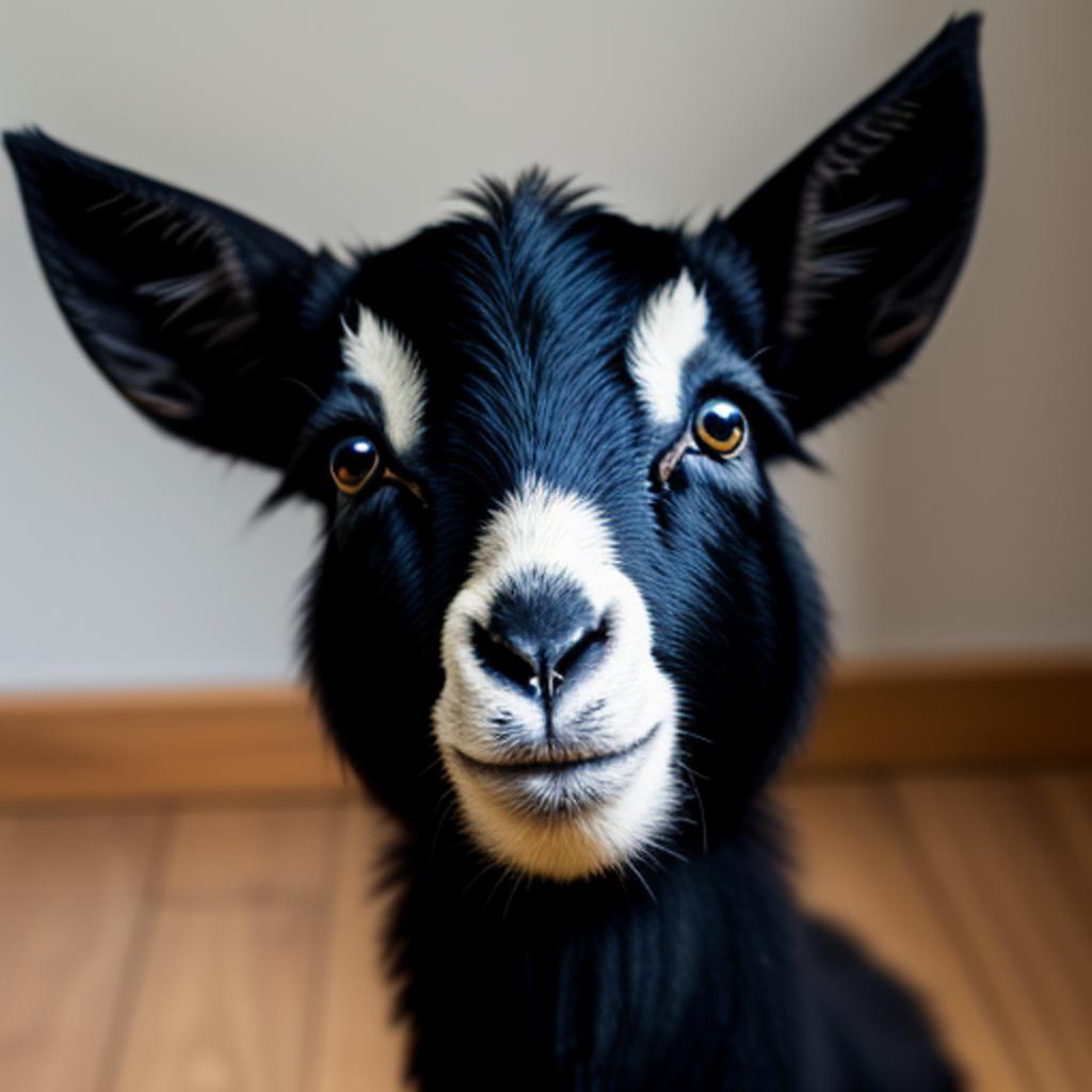 A cute black goat by @ai_generated