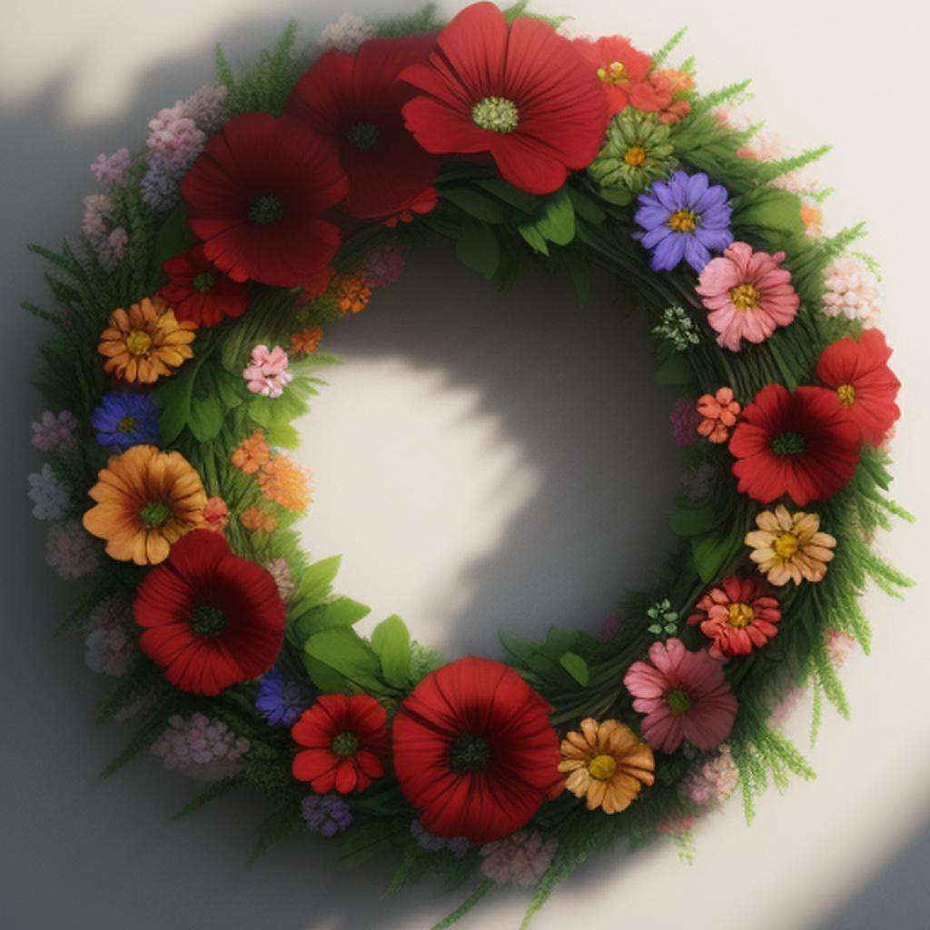 Flower wreath by @chitaurine by @ai_generated