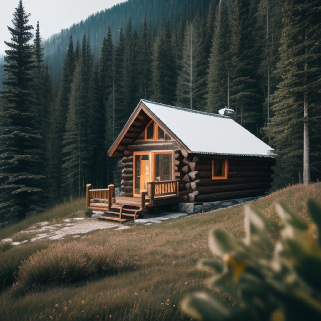 Mysterious cabin in mountains by @ai_generated