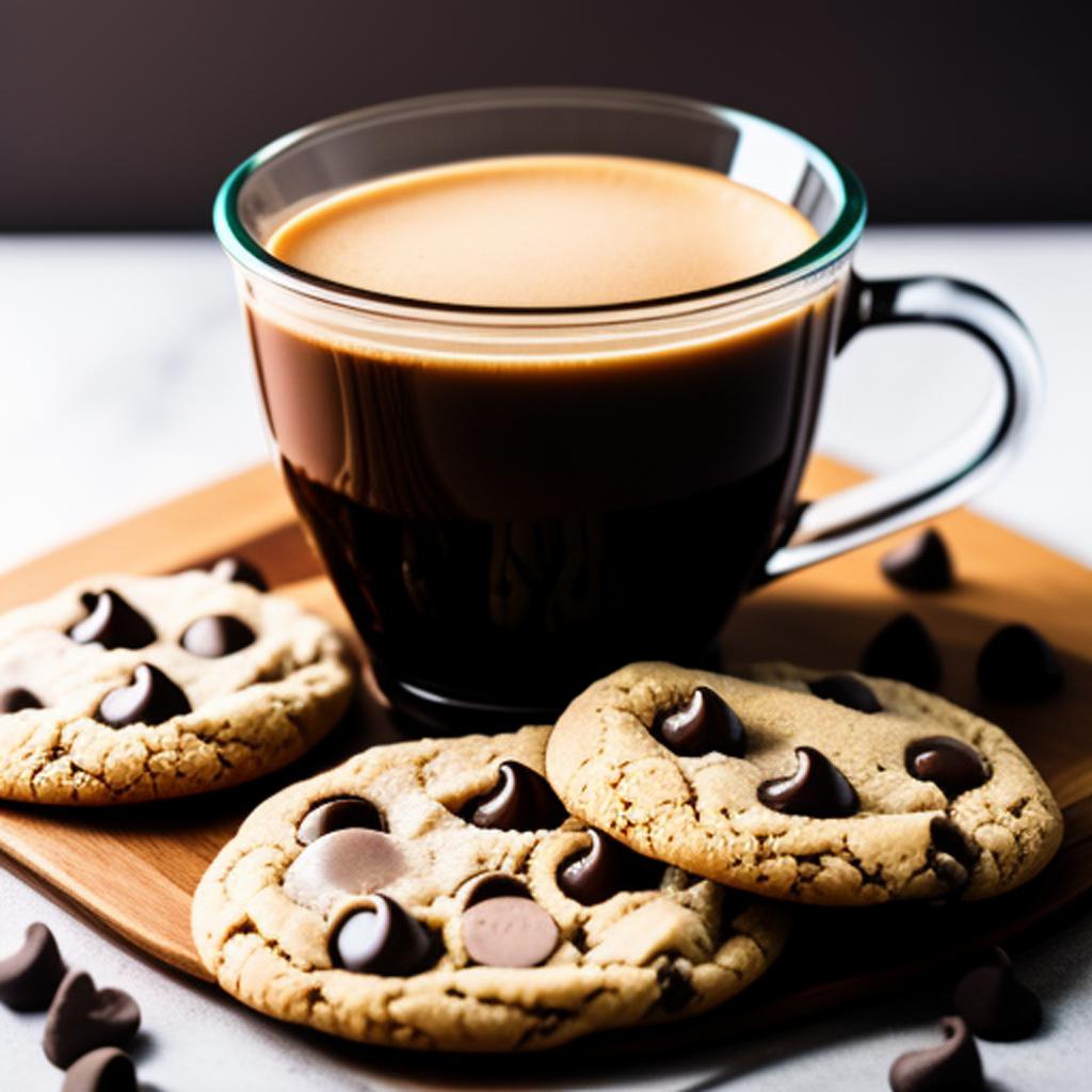 Glass coffe and cookies by @ai_generated