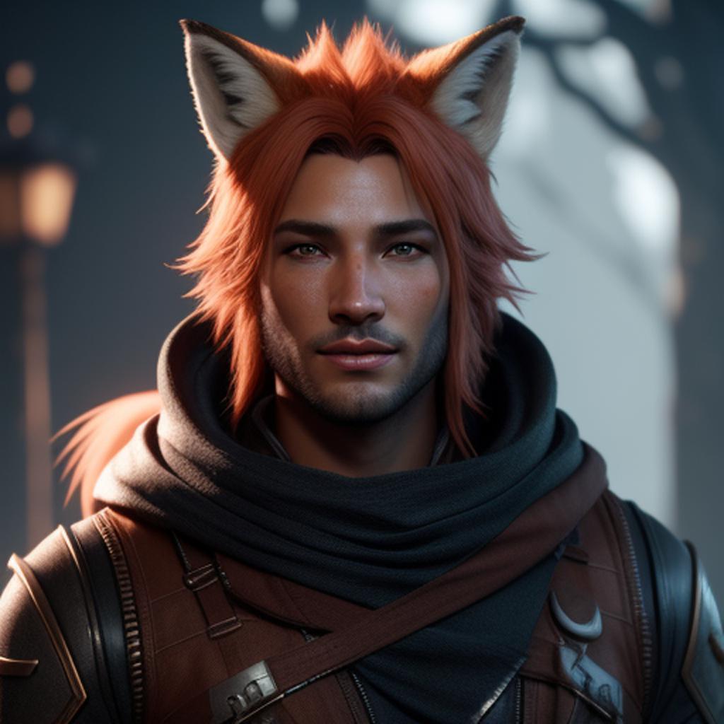 Human fox male hybrid by @ai_generated