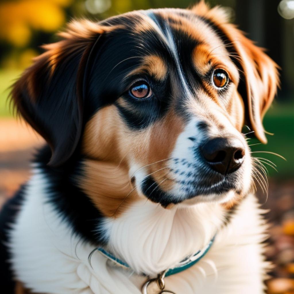 Dog portrait, fluffy coat, by @ai_generated