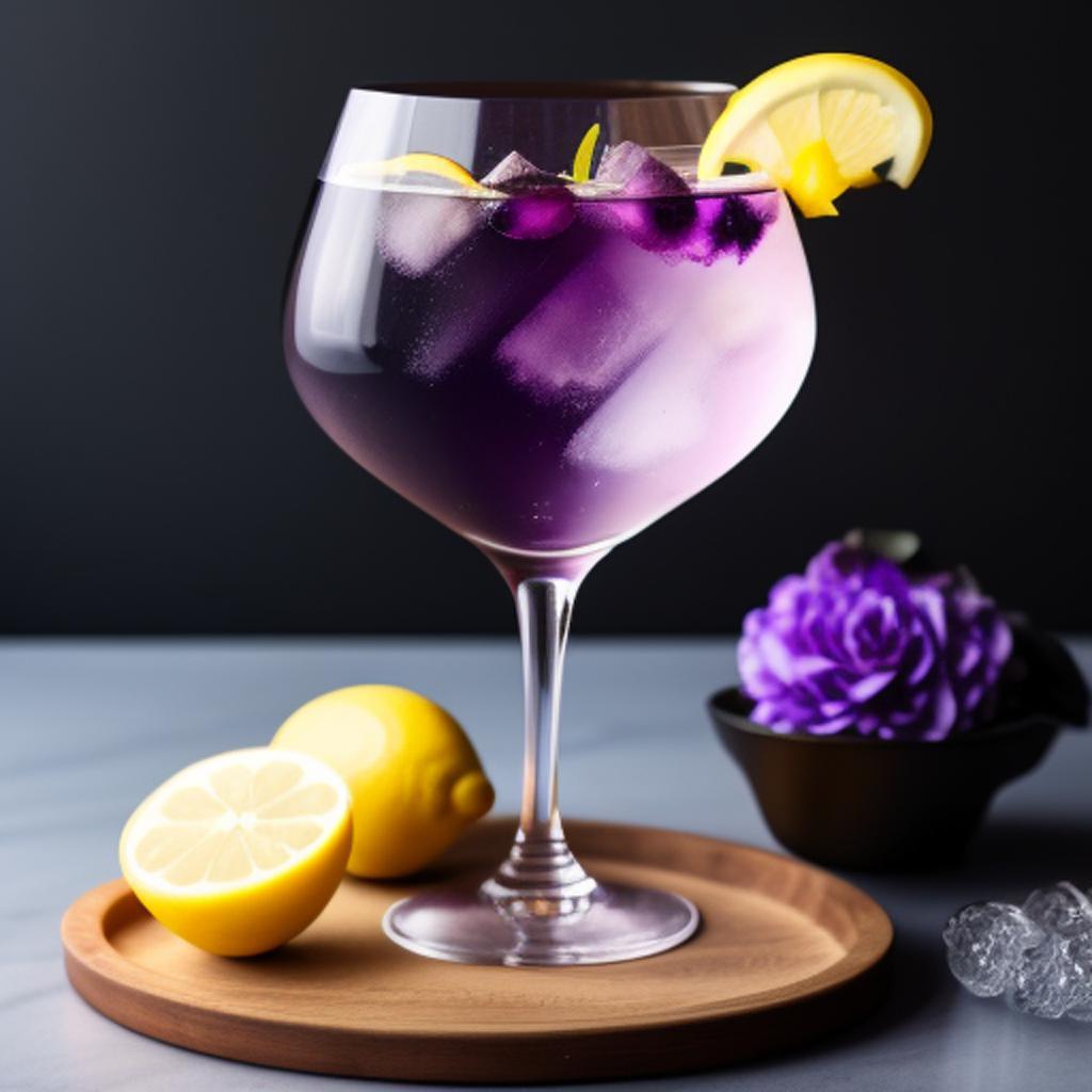 A purple premium gin&toni by @ai_generated