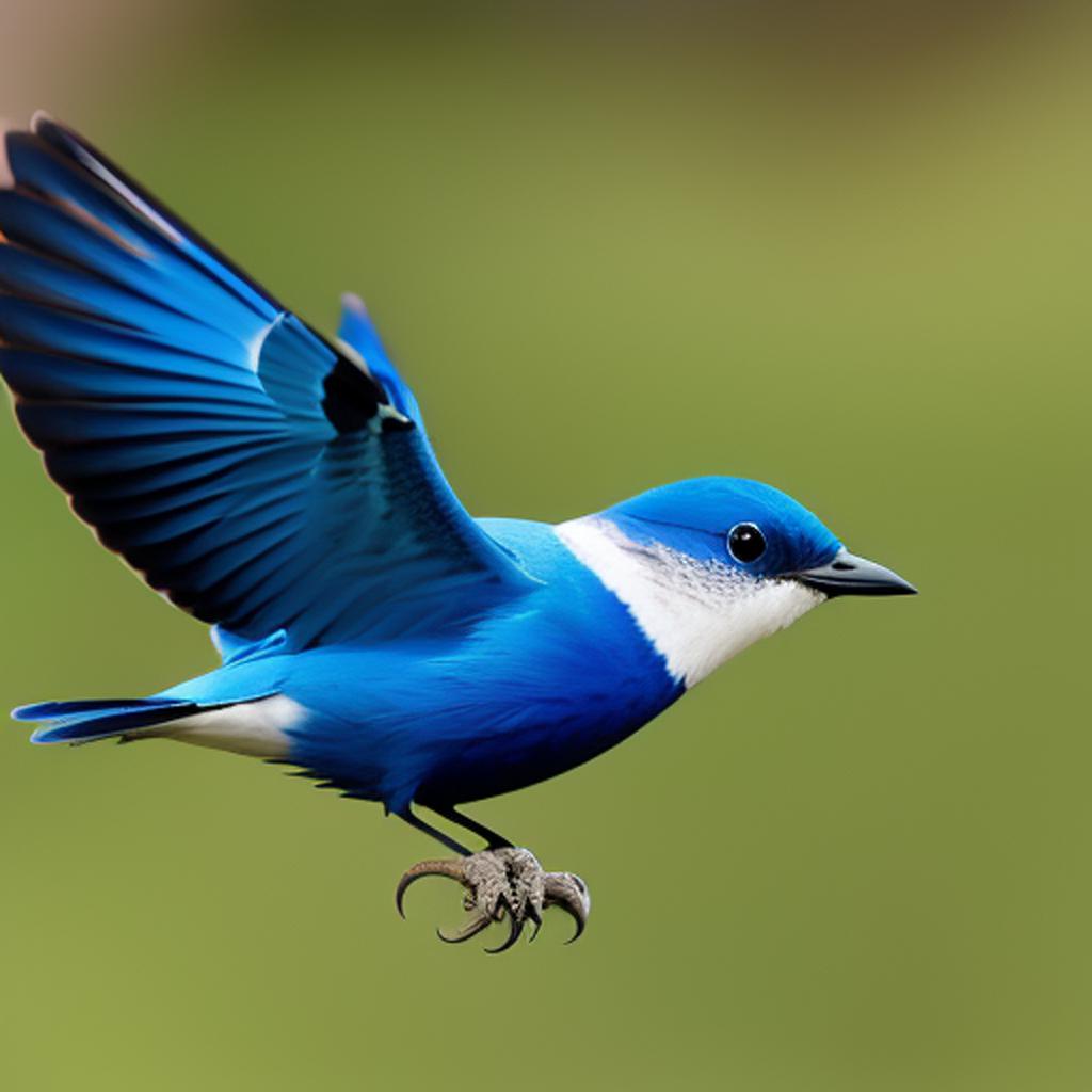 Blue bird flying realistic by @ai_generated