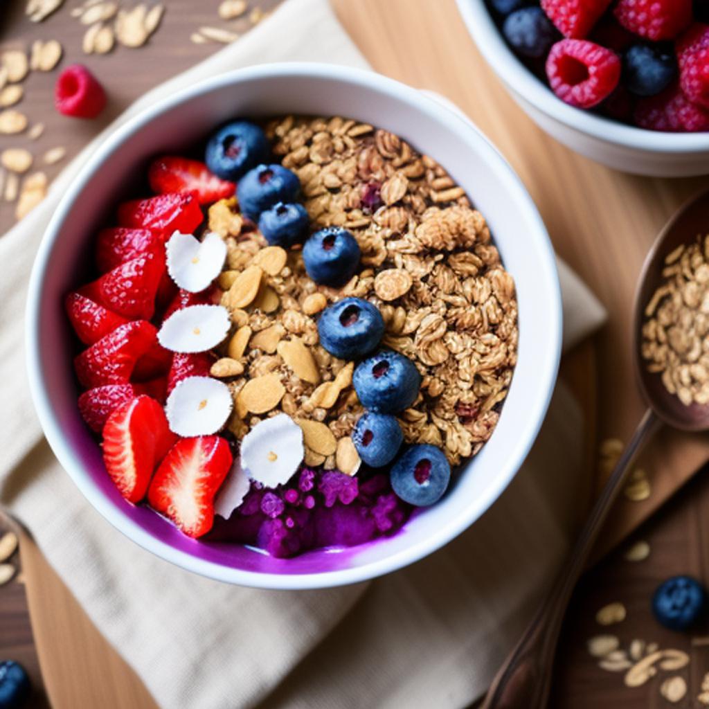 Bowl de Acai, granola, by @ai_generated