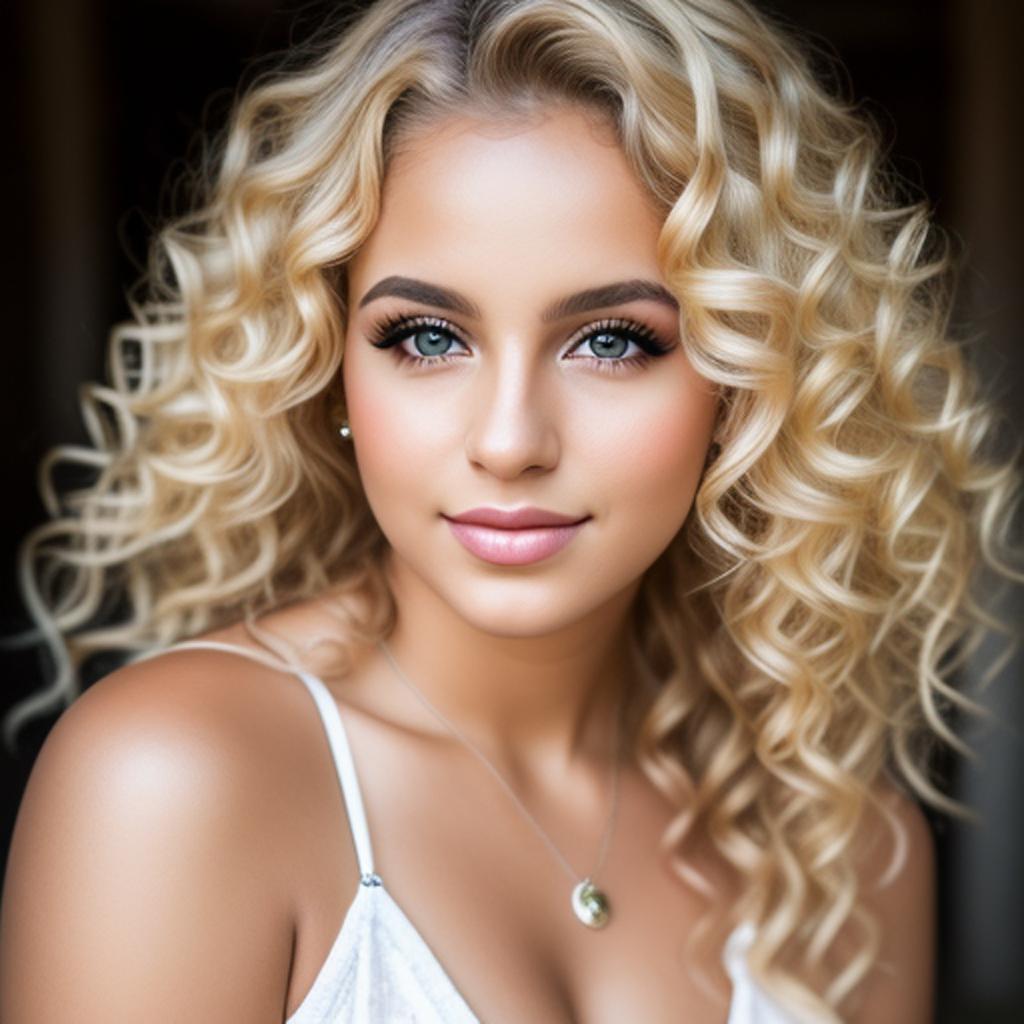 Hot blonde curly haired by @ai_generated