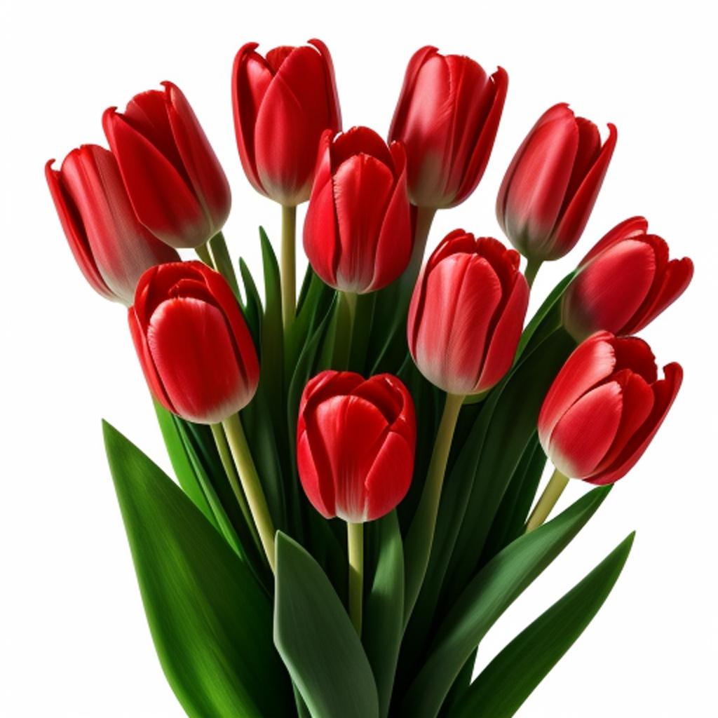 Bunch of red tulips by @ai_generated