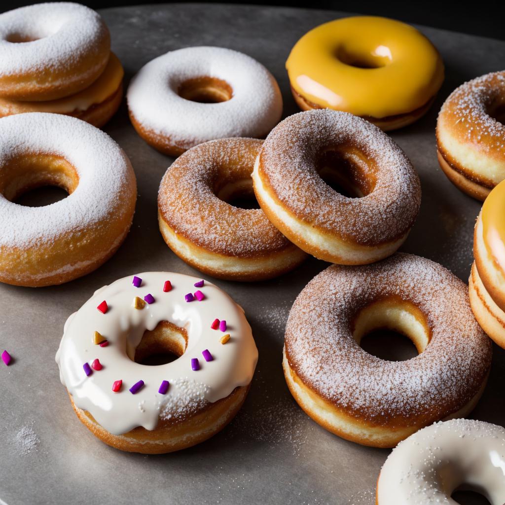 Photorealistic image of donuts, by @ai_generated