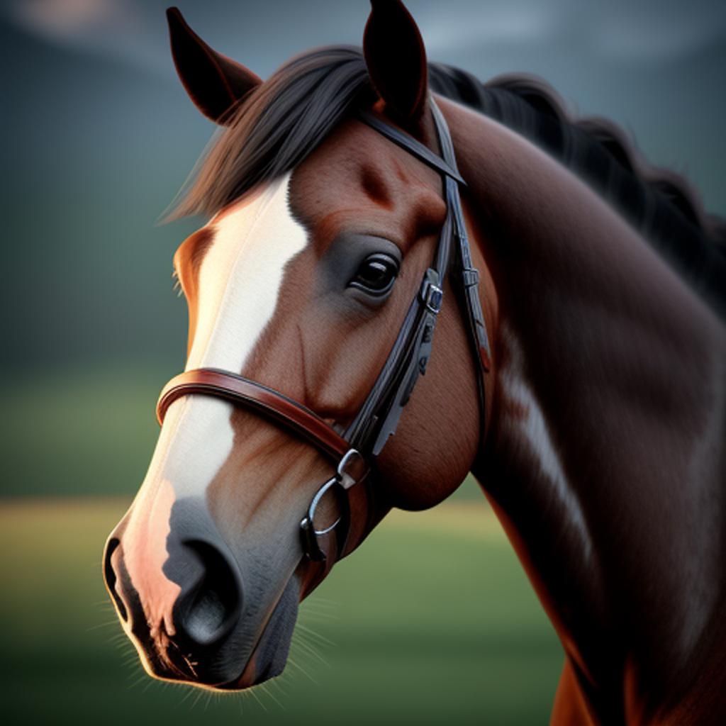 Horse close up head by @ai_generated