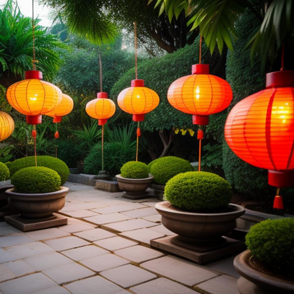 Background, Vietnamese lanterns in by @ai_generated