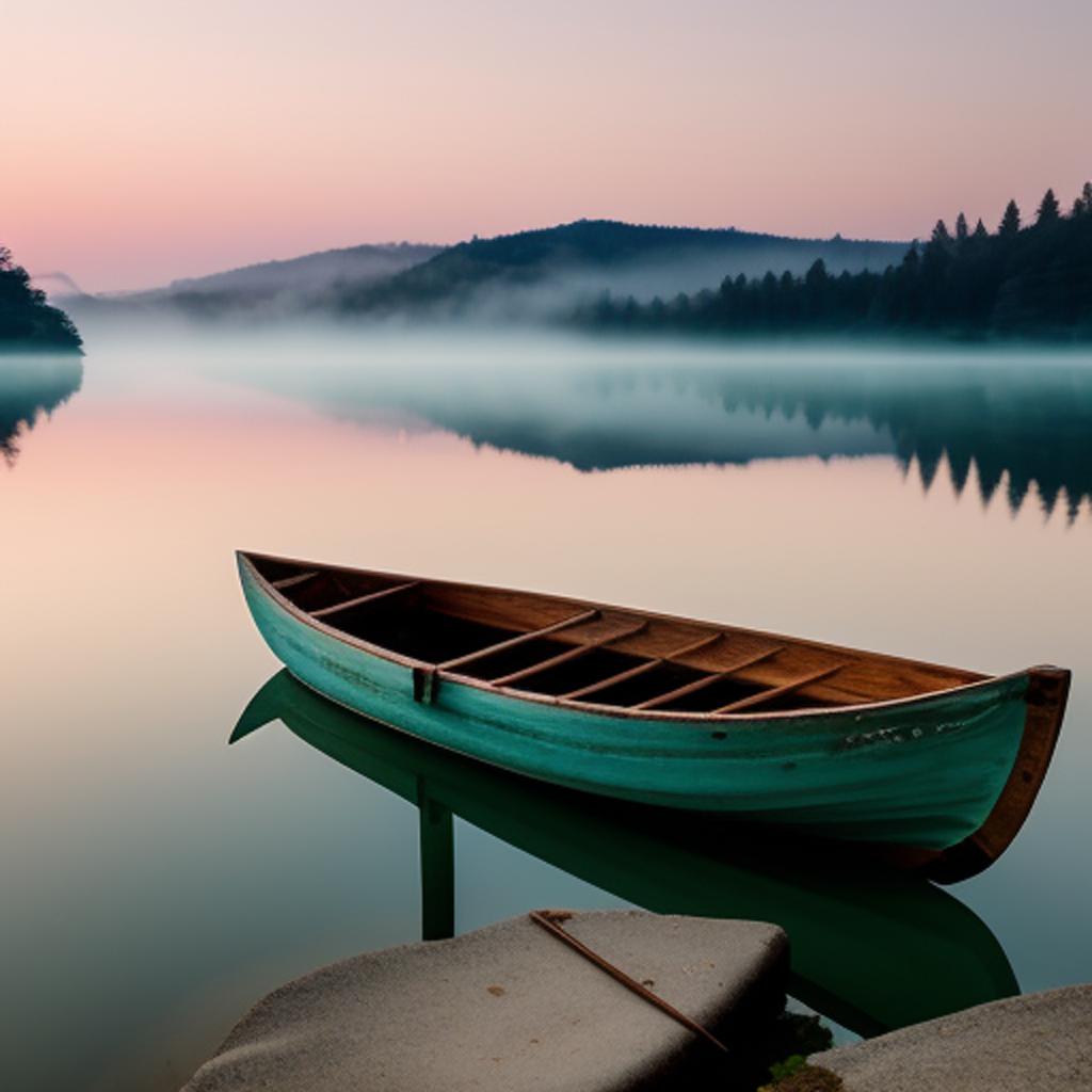 Capture a serene lakeside by @ai_generated