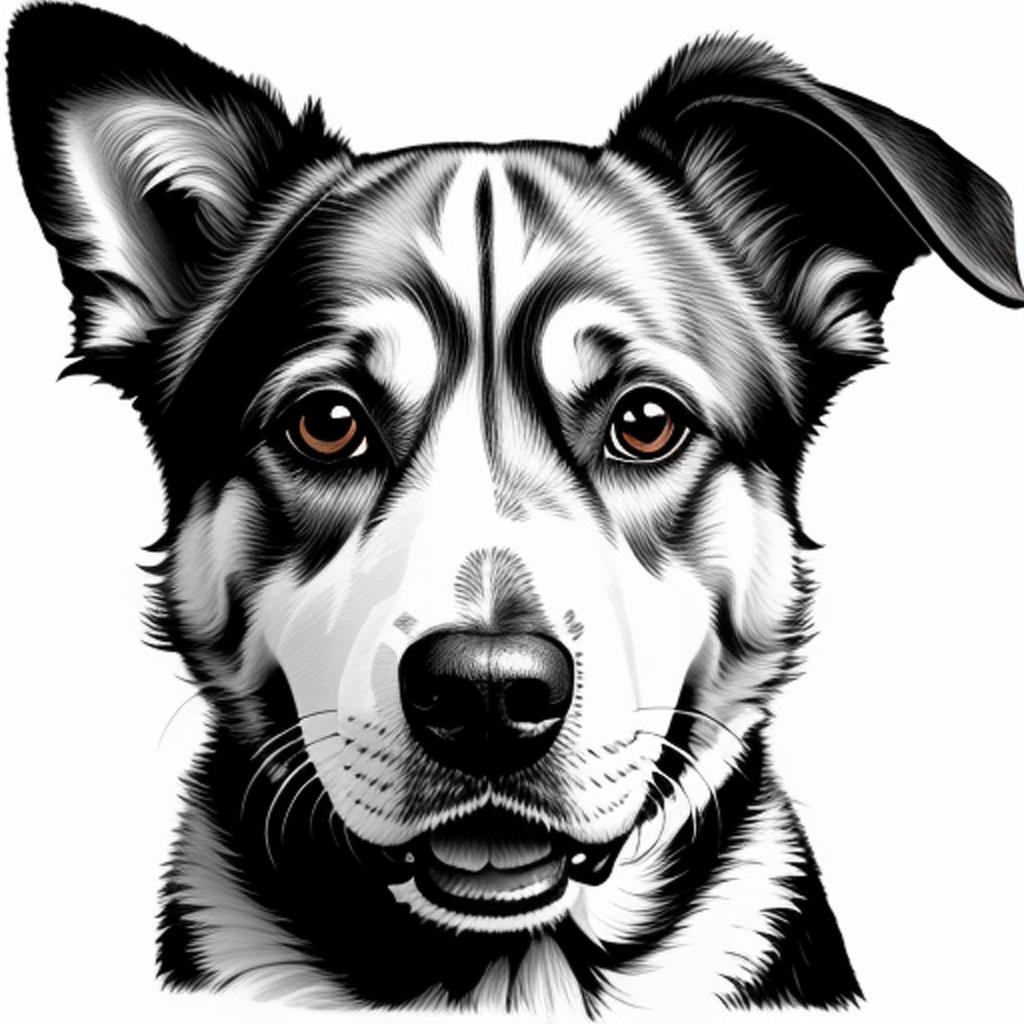 Dog sketchbook white background by @ai_generated