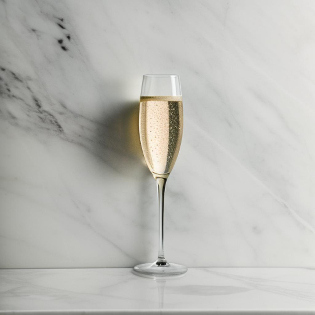 Champagne glass on marble by @ai_generated