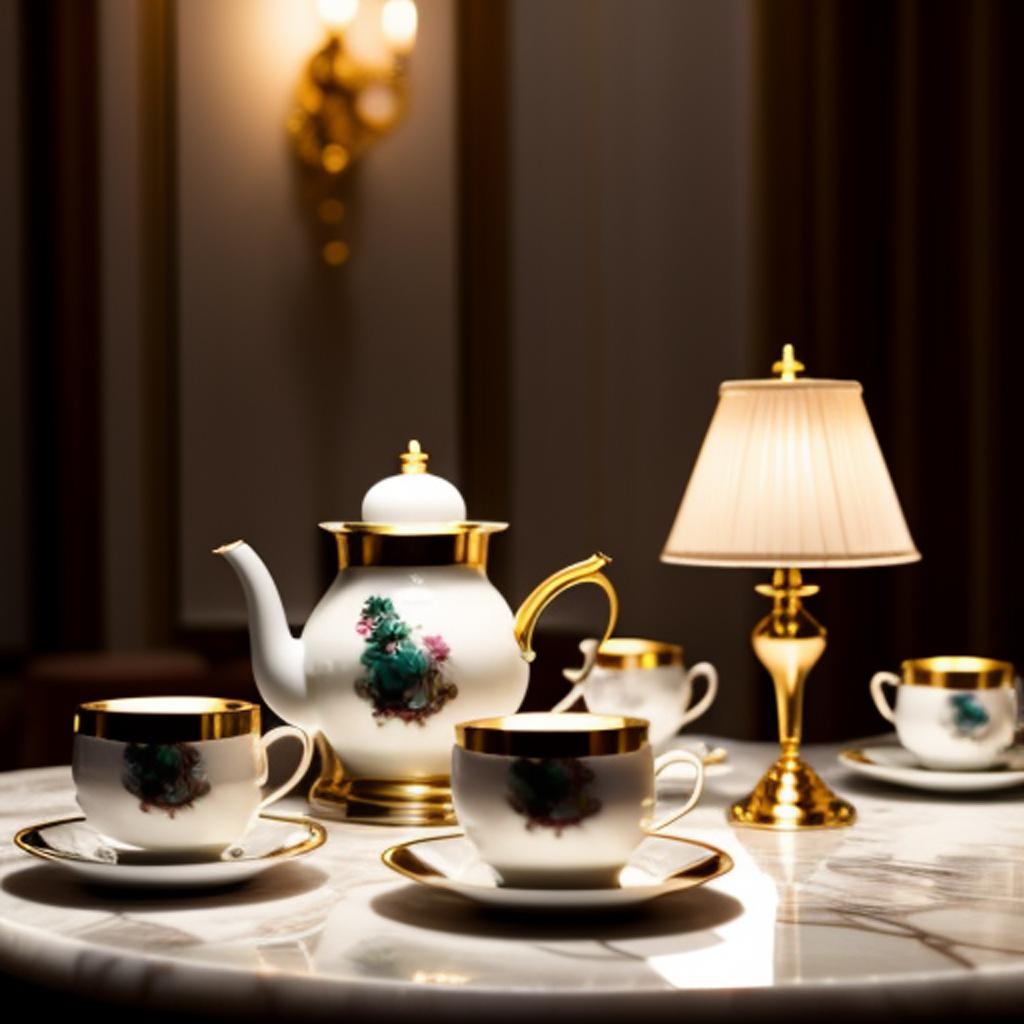 Elegant tea set on by @ai_generated