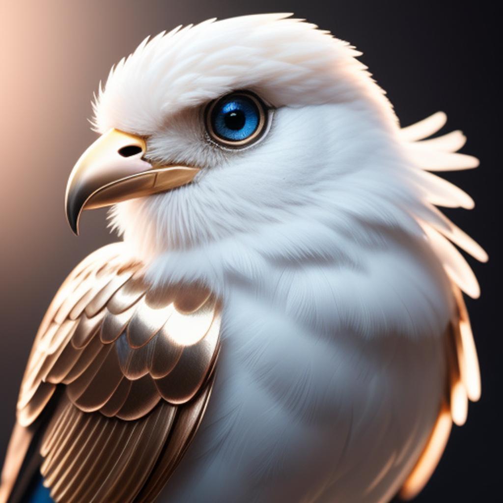 Dramatic beautiful bird, Pearly, by @ai_generated