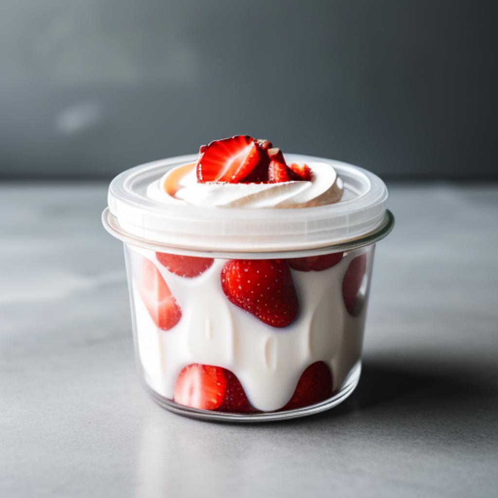 Crema con fresas en by @ai_generated