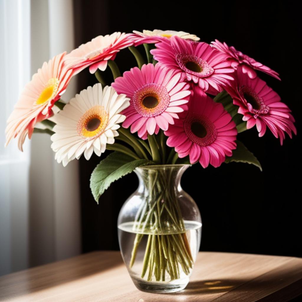 Gerbera daises in a by @ai_generated