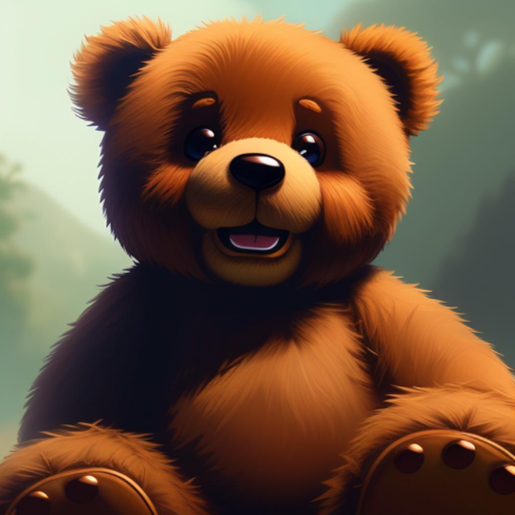 Smiling teddy bear by by @ai_generated