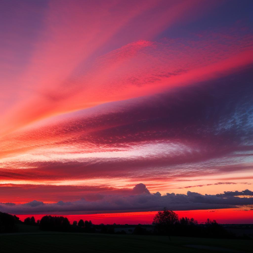 Cielo rojo con nubes by @ai_generated