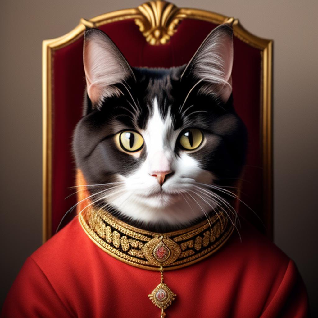 Cat royal portrait by by @ai_generated