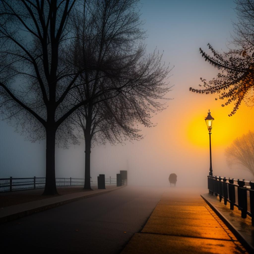 Evening of a foggy by @ai_generated