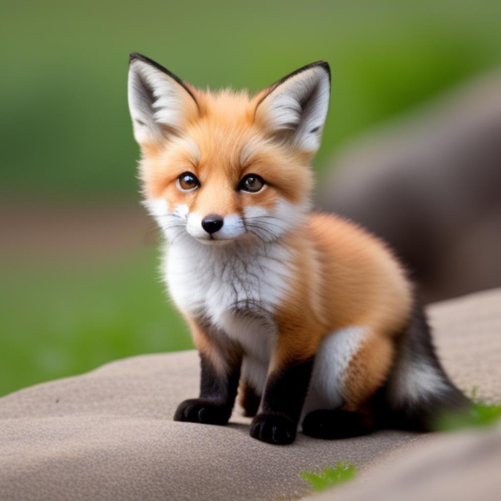 Cute baby fox by by @ai_generated