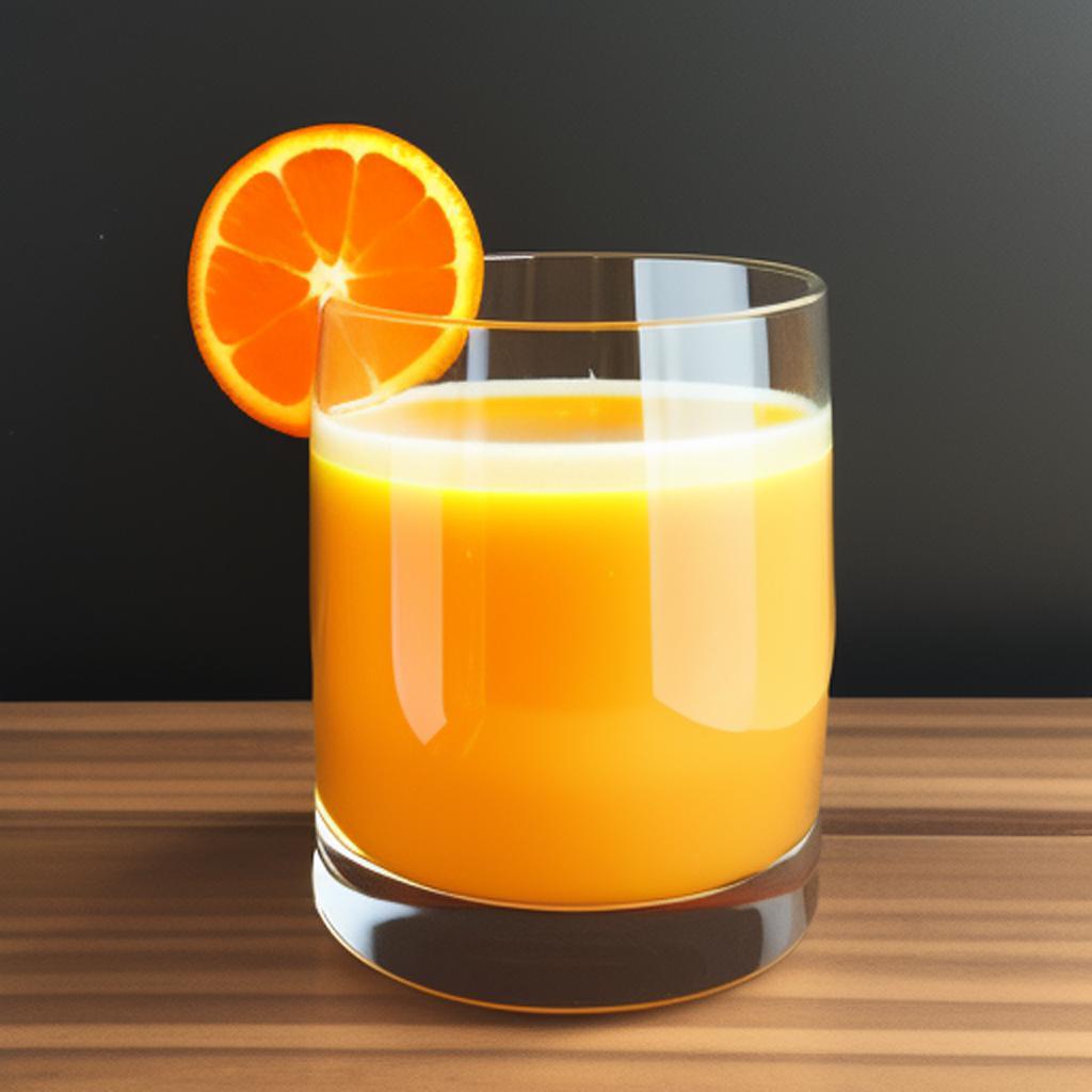 Orange juice glass by by @ai_generated