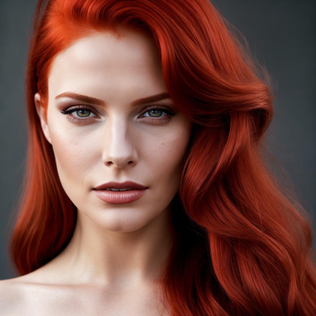 Beautiful model with red by @ai_generated