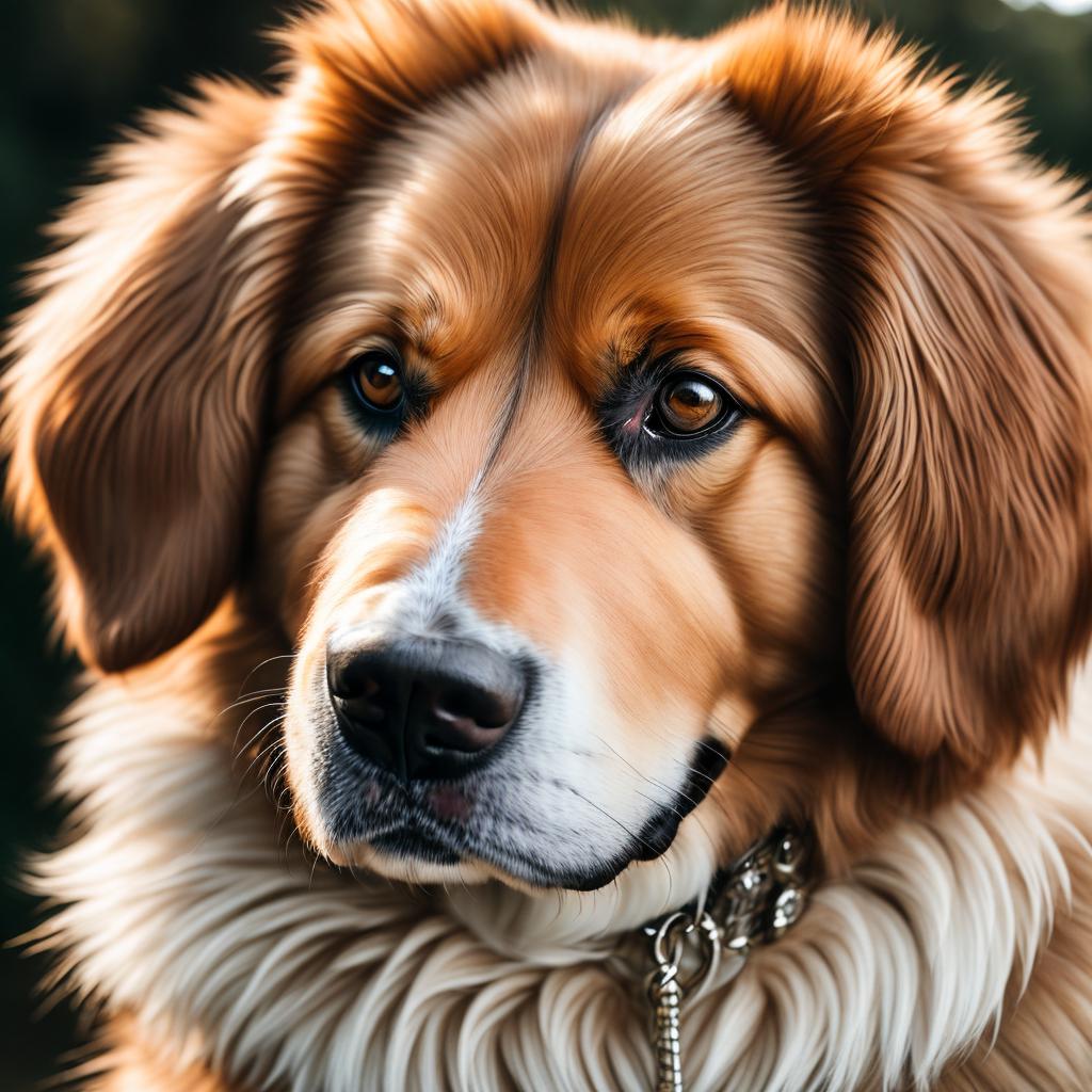 Dog portrait, fluffy fur by @ai_generated