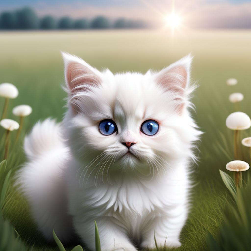 Calico white persian kitten by @ai_generated