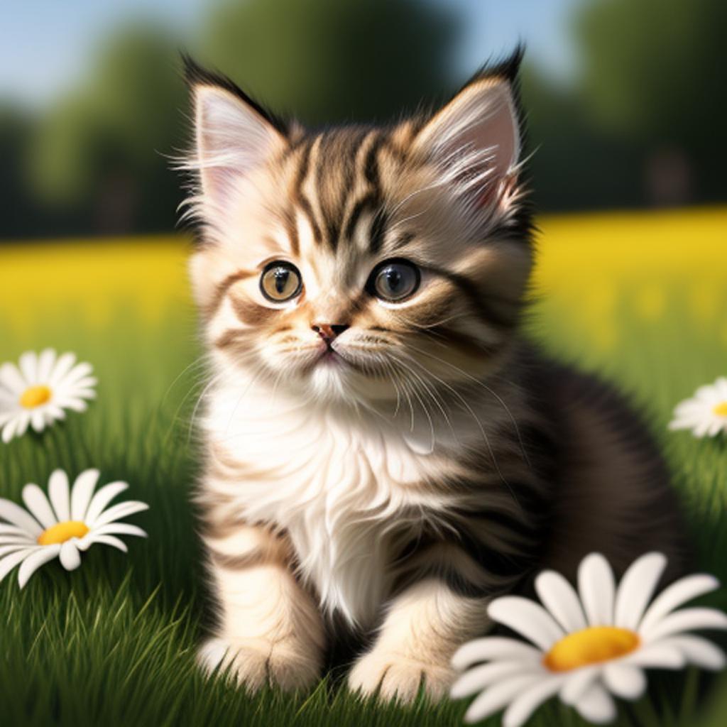 Tabby persian kitten in by @ai_generated