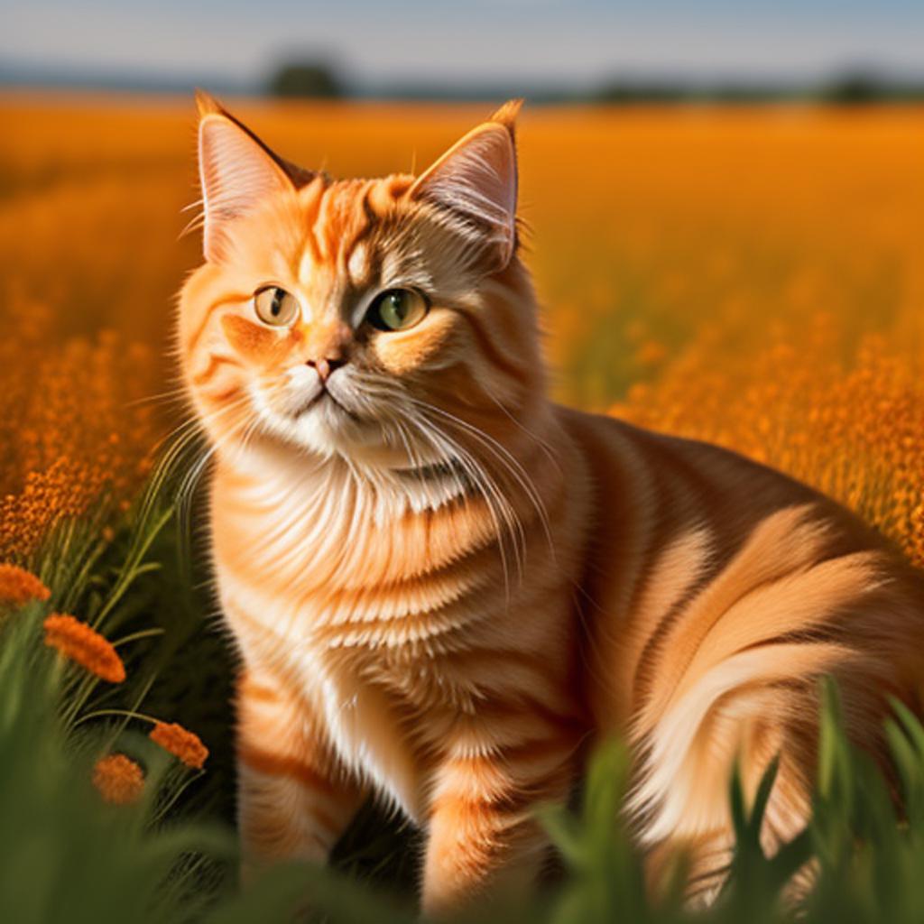 Orange tabby persian cat by @ai_generated