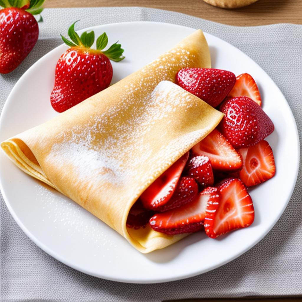 Strawberry crepe by @frogikindagrl by @ai_generated