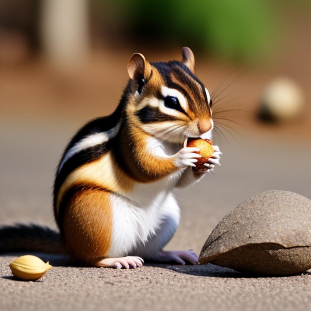 Chipmunk eating nuts funny by @ai_generated