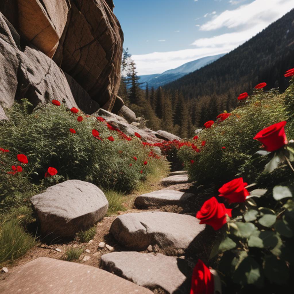 Roses rouges dans un by @ai_generated