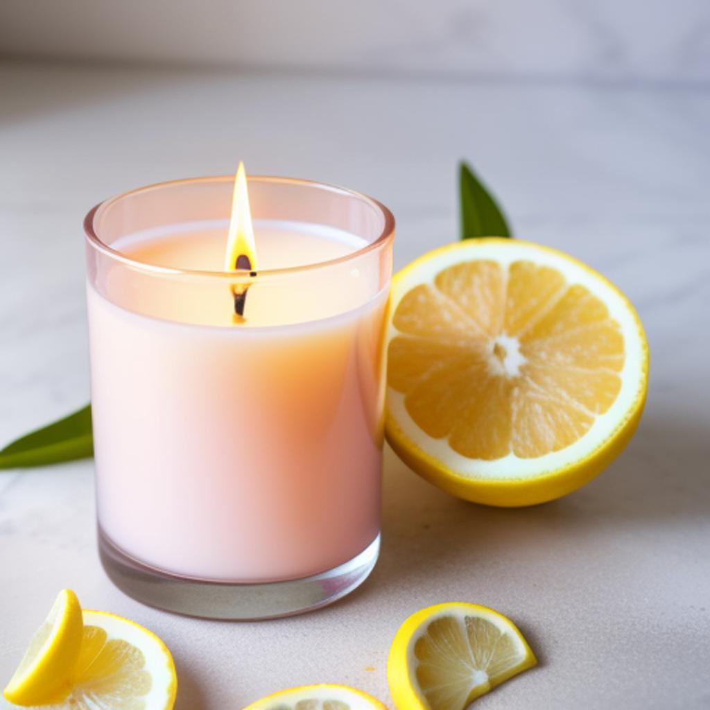 Pink lemonade candle with by @ai_generated