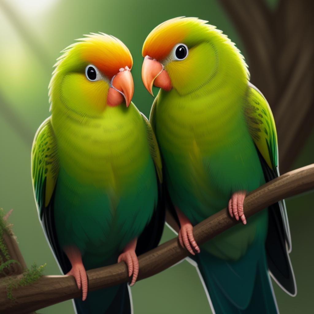 Lovebird green by @darlingryan92 by @ai_generated