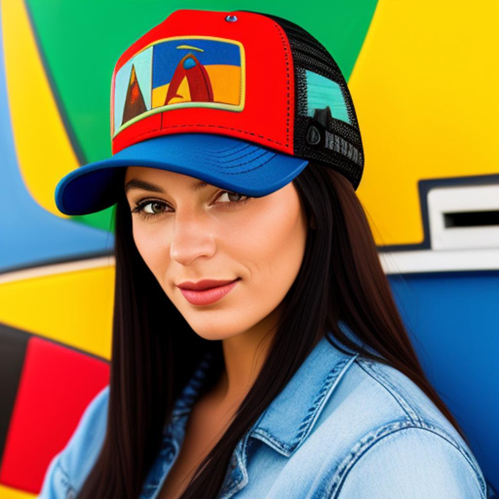 Women trucker hat, creative, by @ai_generated