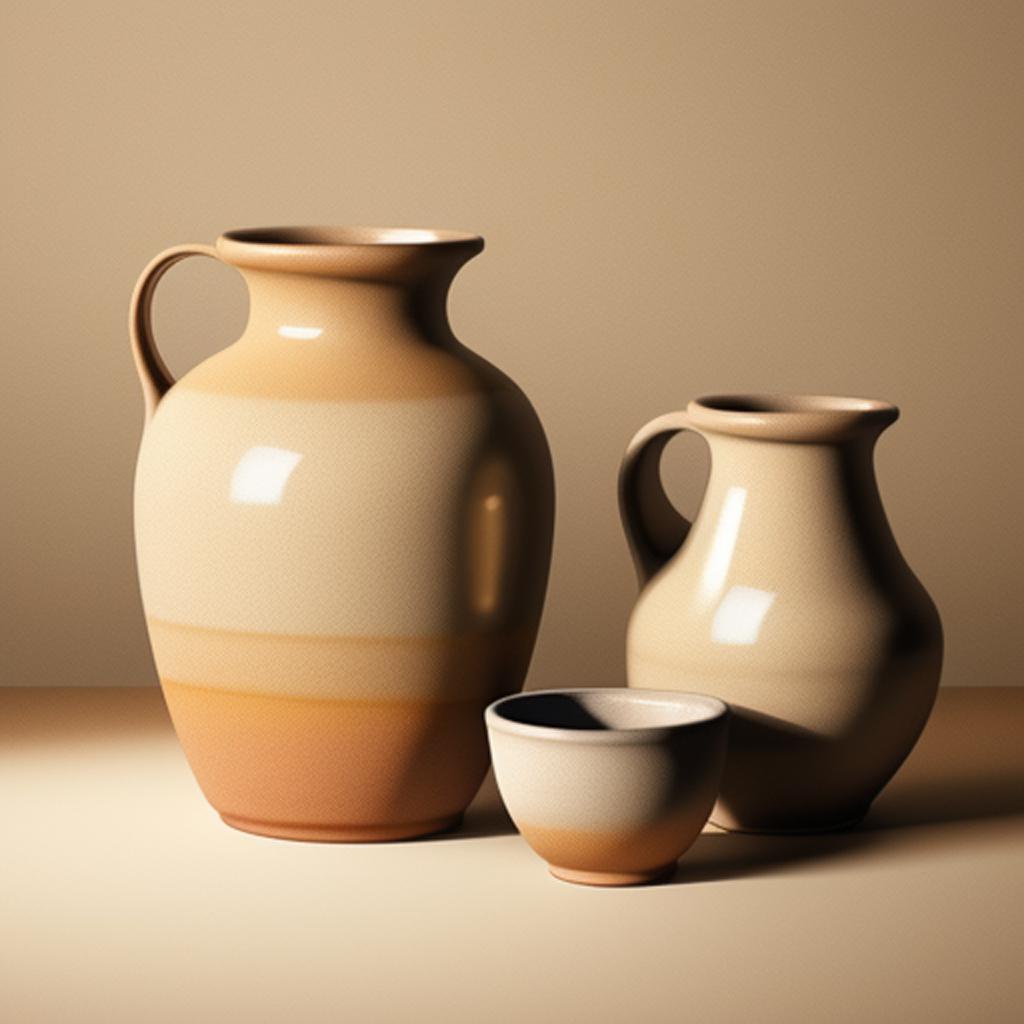 Pottery in beige colors by @ai_generated