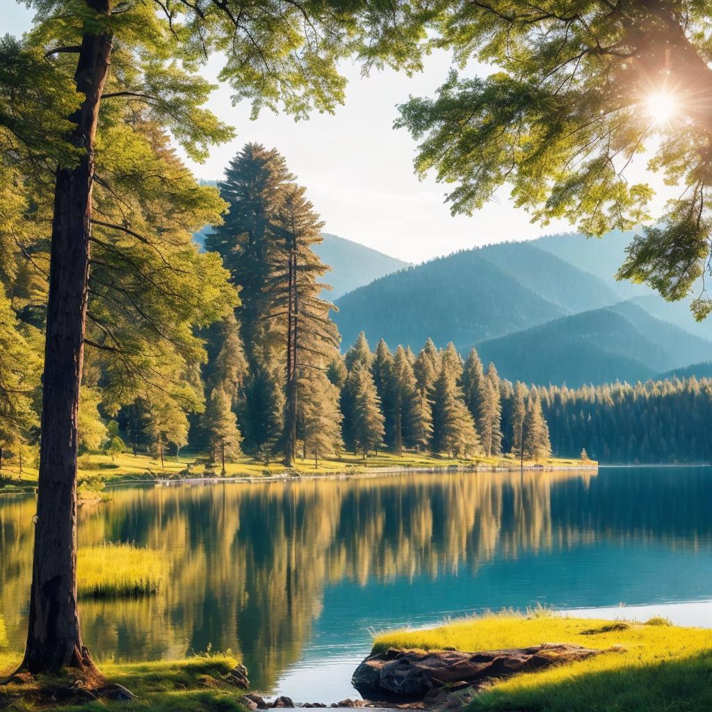 Beautiful landscape, serene lake by @ai_generated