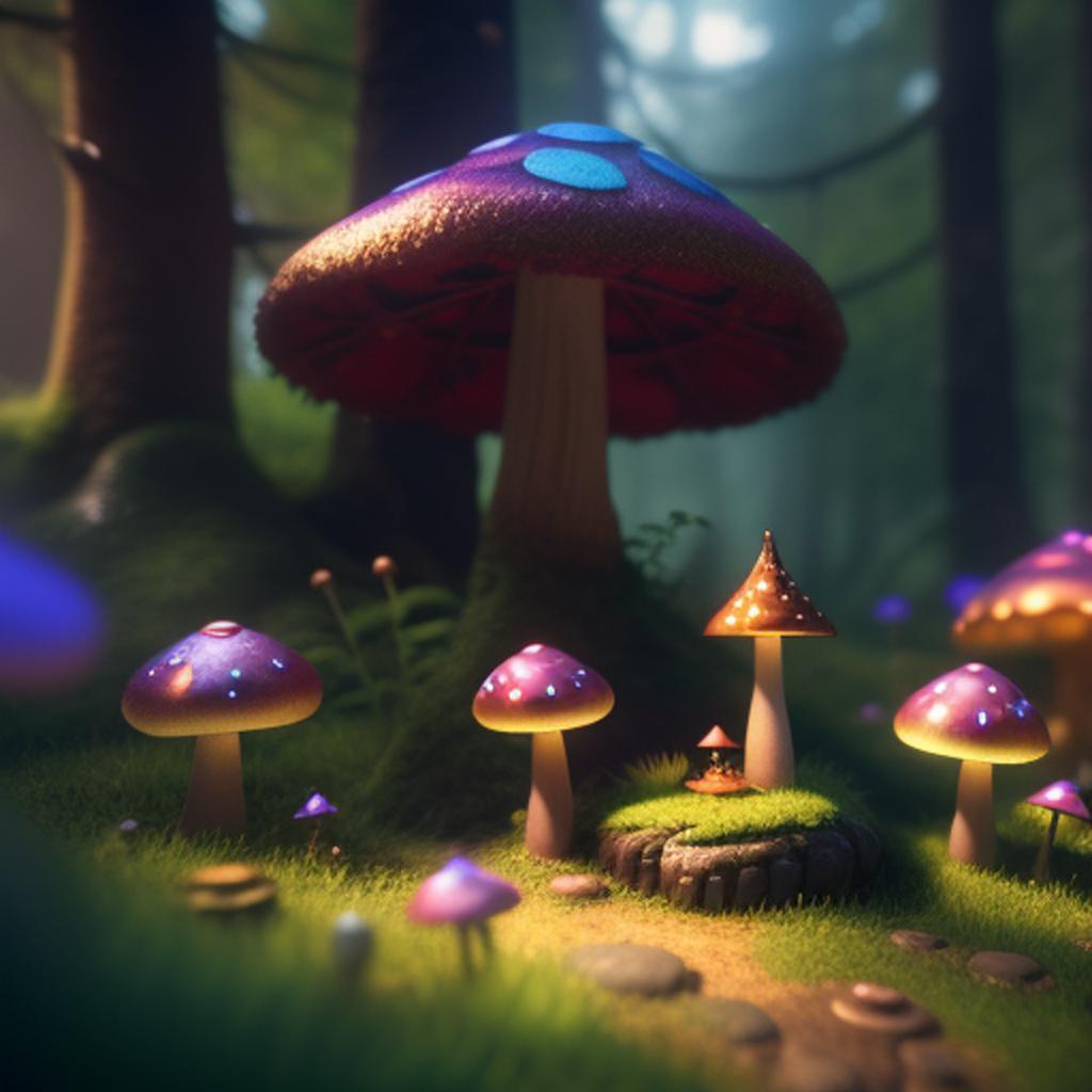 Fairy kingdom with toadstools by @ai_generated